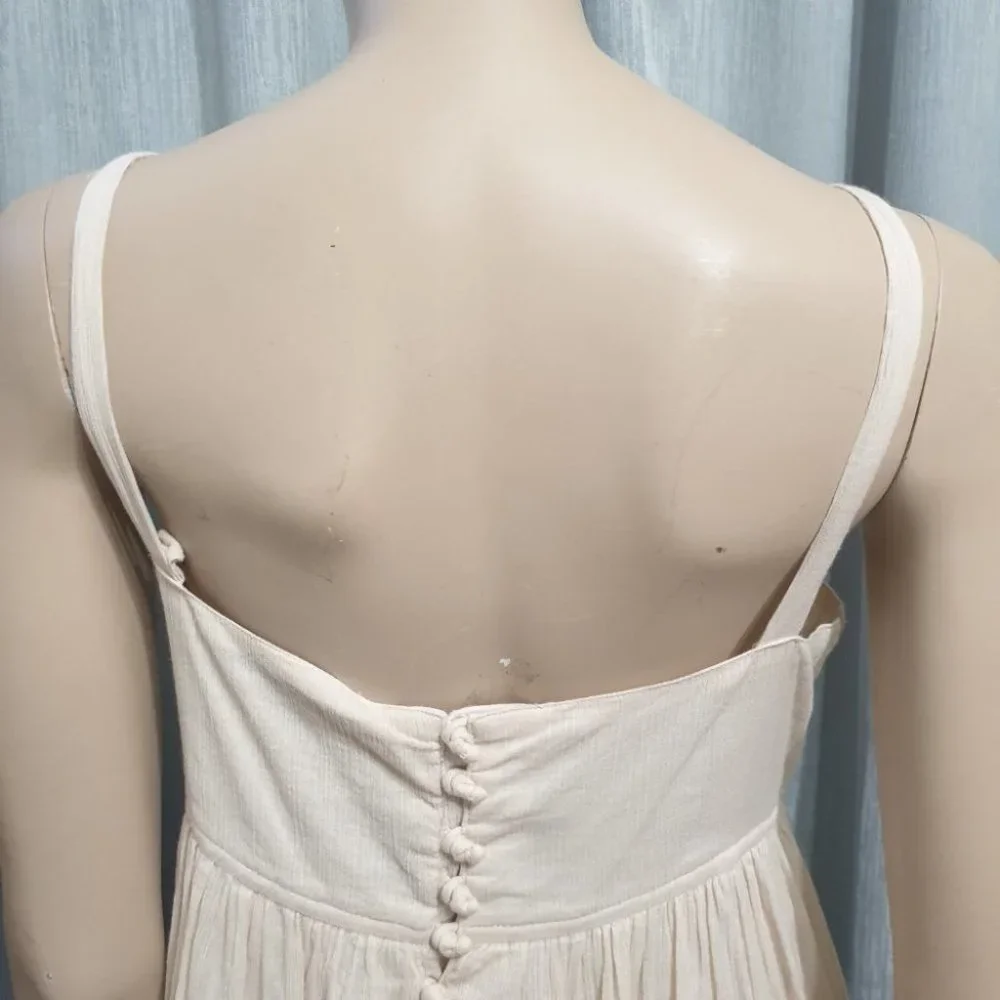 FOREVER NEW AU-8 Light Peach Dress Lined Empire Line Waist w/ Embroidery A-Line - Picture 8 of 14